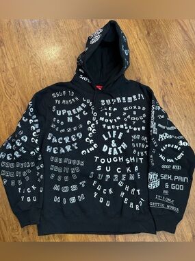 Supreme Too Deadly Hooded Sweatshirt Hoody Black Large 100% Authentic Skate SS26